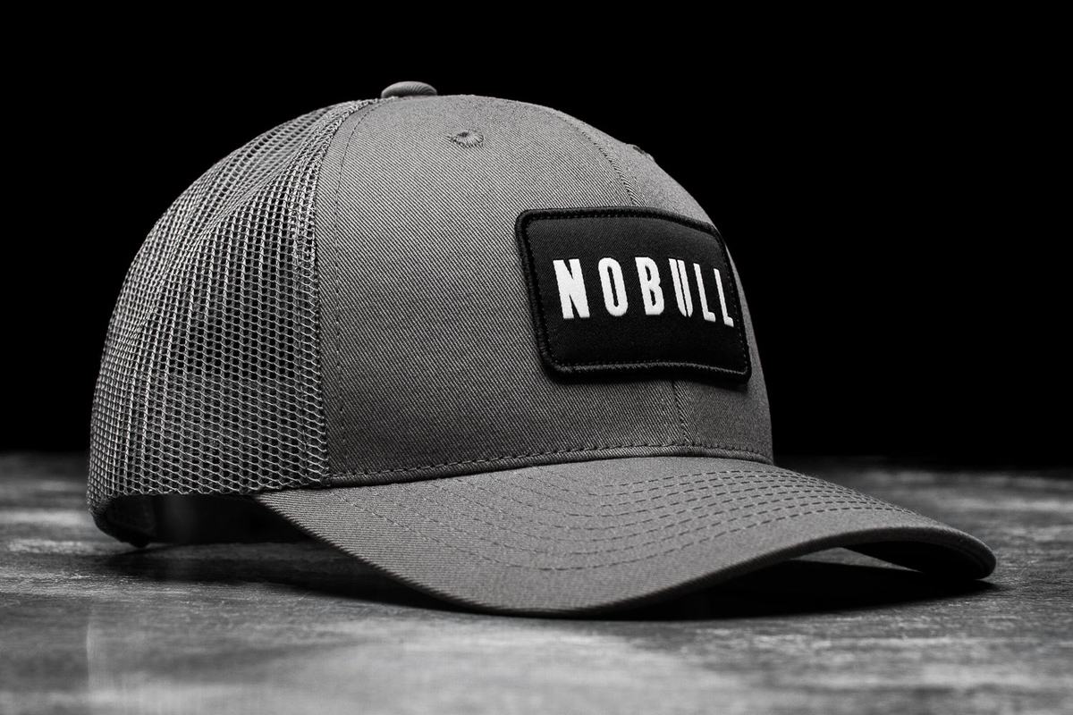 Nobull Curved-Brim Trucker Men\'s Hats Deep Grey | Australia (EZ1480)